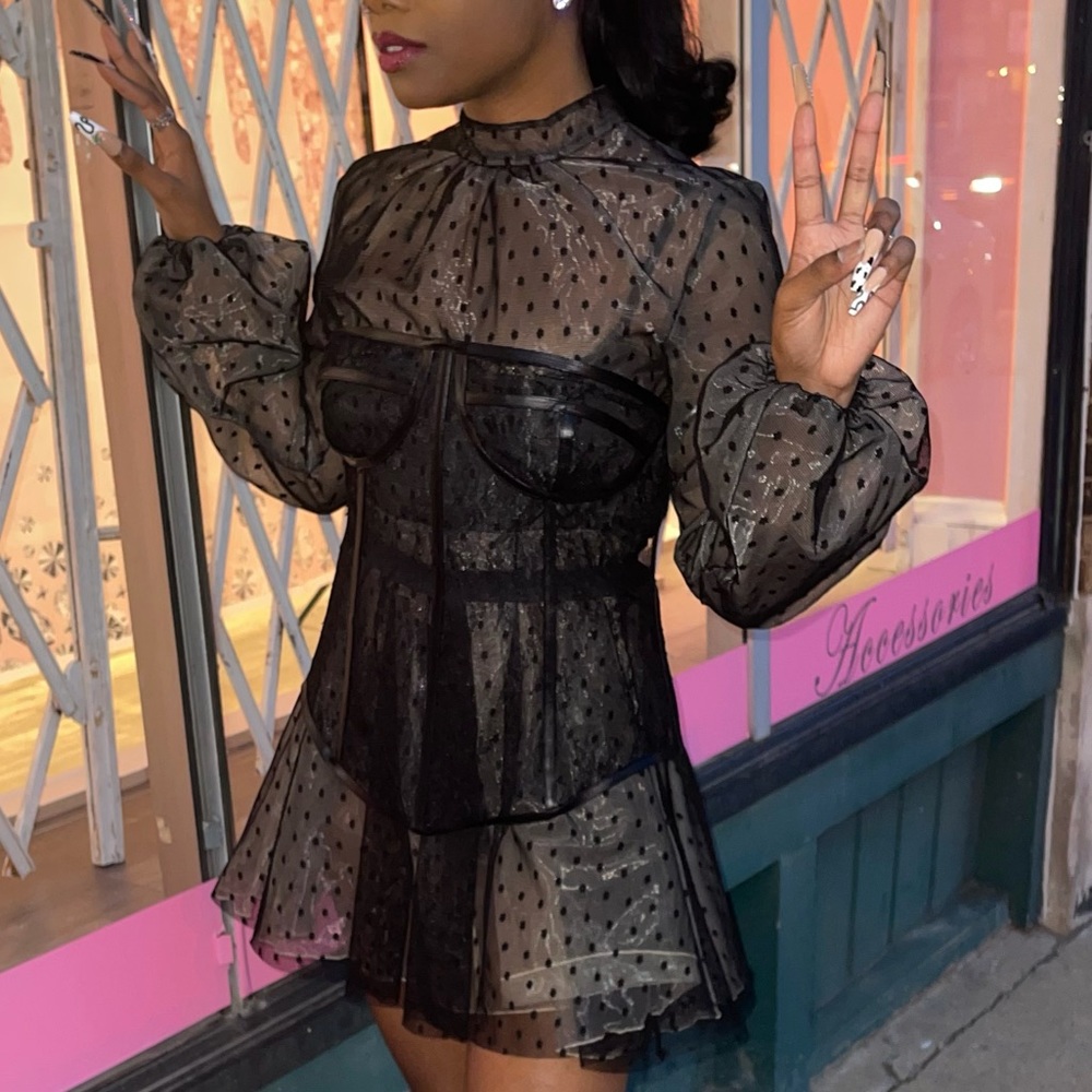2Piece Mesh Corset Dress
